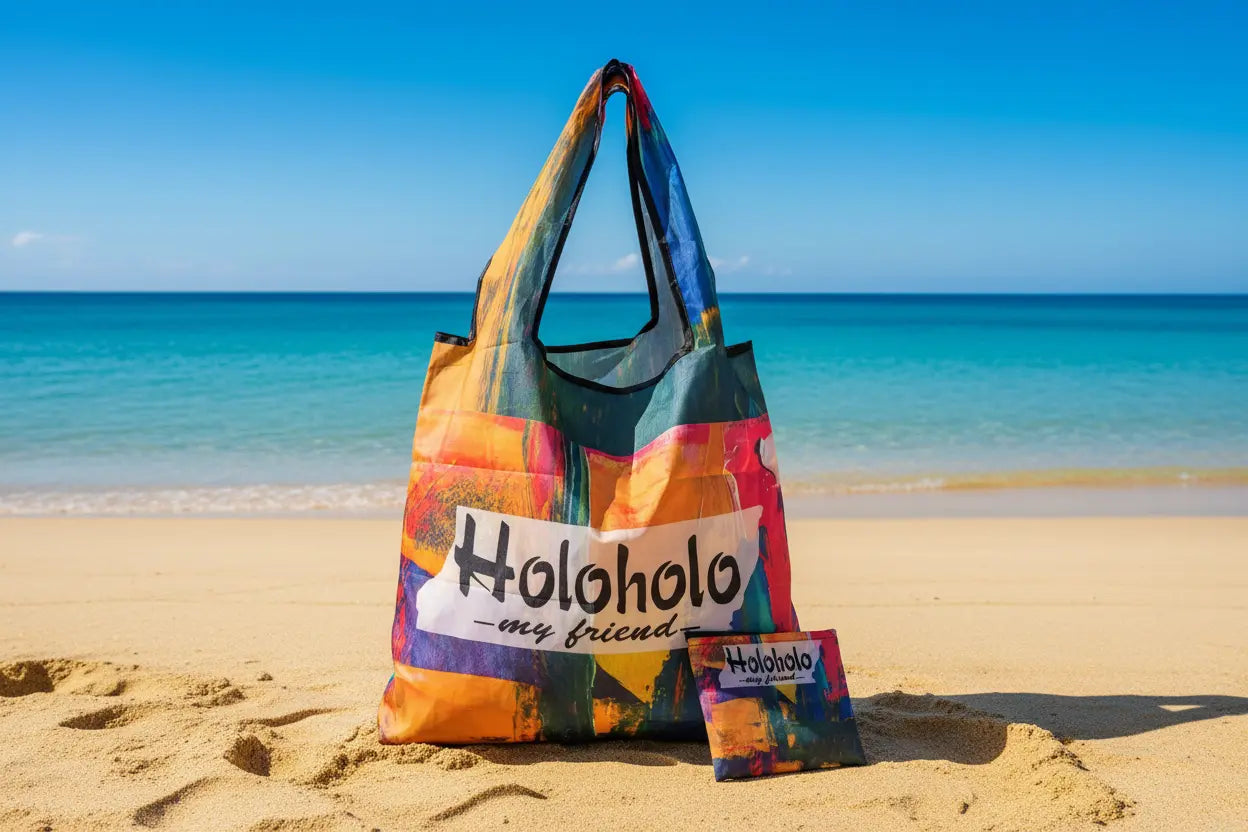 Holoholo-USA Packable Tote Bag – Foldable, Sand-Free, Always Ready