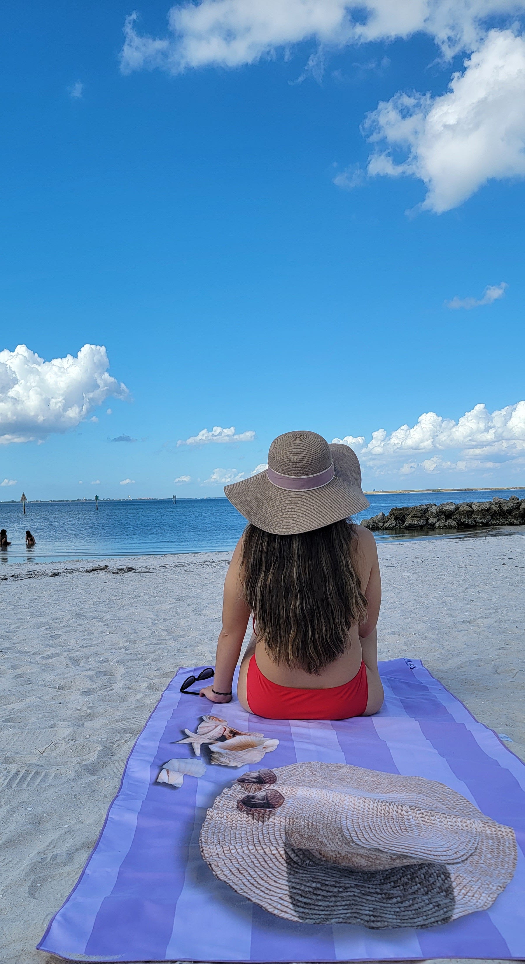 Seaside Stripes Purple Beach Towel