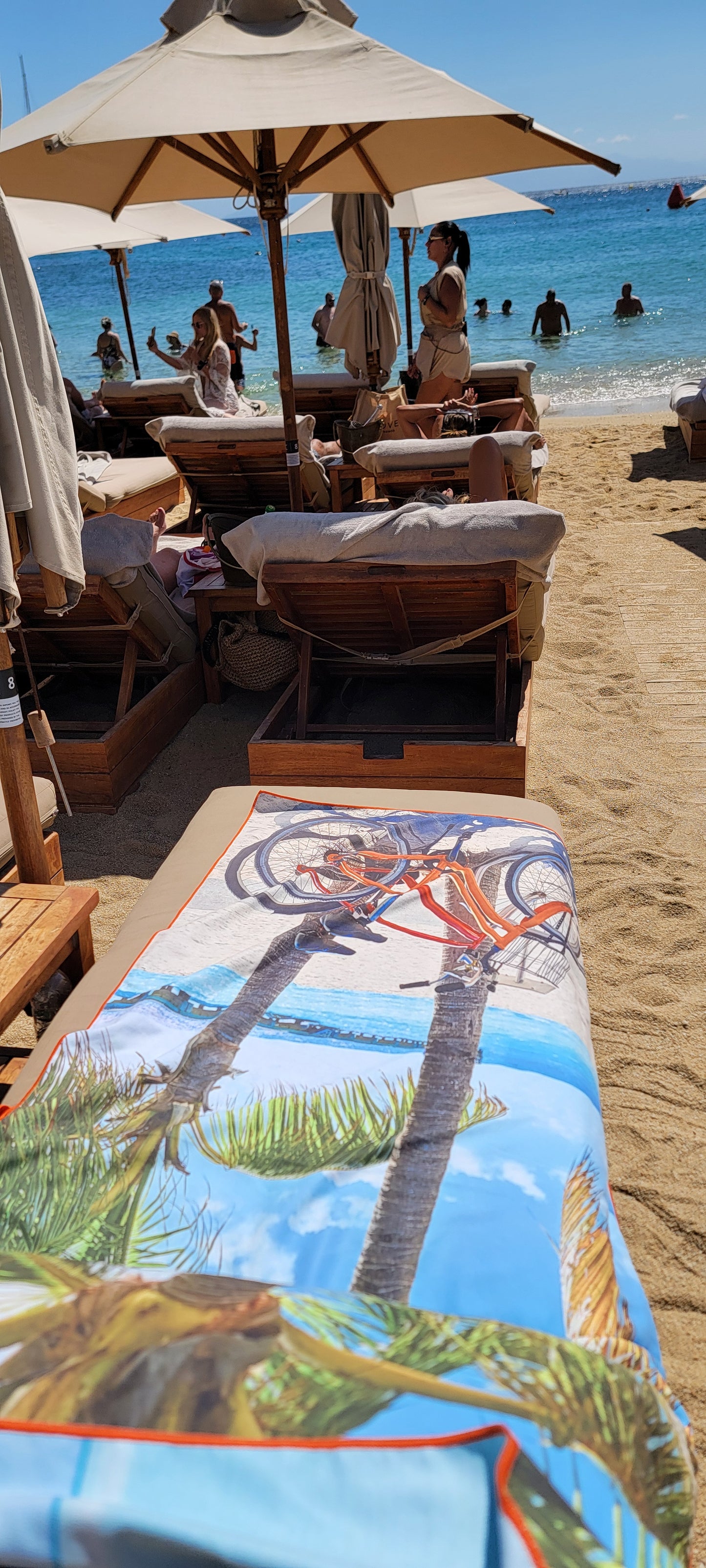 Holoholo-USA XL Beach Towel – Beach Bikes & Open Waters | Sand-Free, Quick Dry