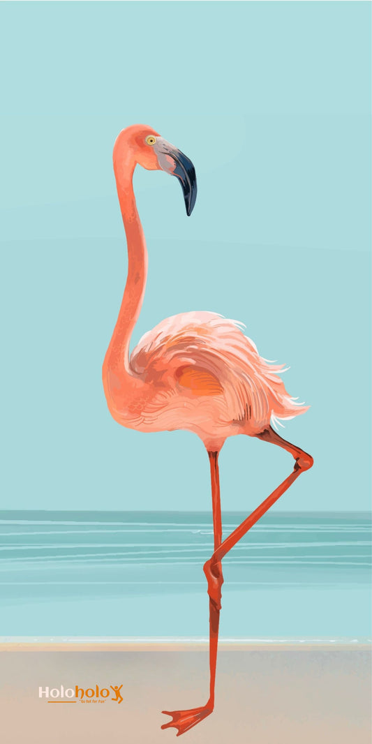 Kaiola XL Beach Towel – Flamingo Shore