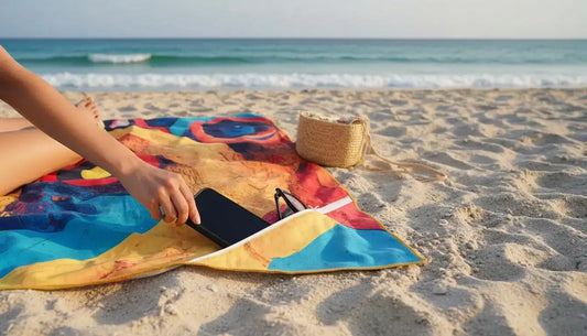 Holoholo-USA XL Beach Towel – Bold Art & Ocean Watercolors | Sand-Free, Quick Dry